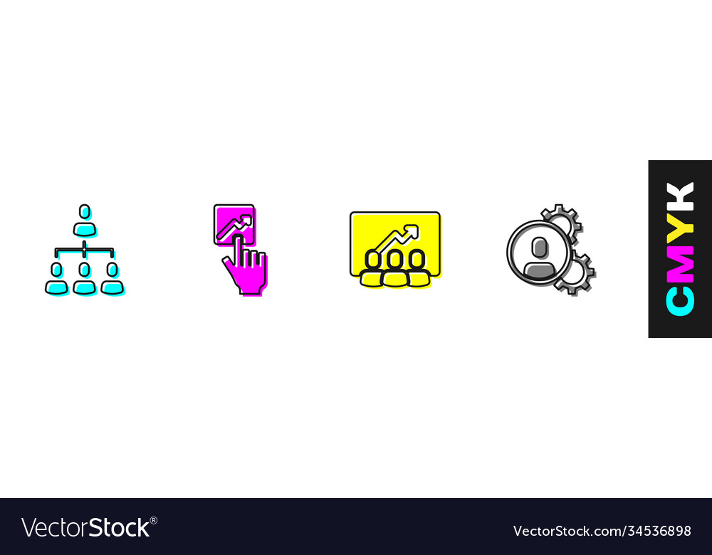 Set hierarchy organogram chart team leader vector image Set hierarchy organogram chart team leader