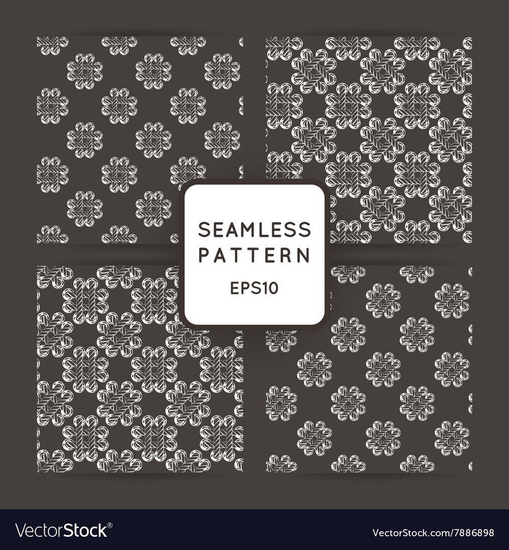 Set of seamless patterns with crossed