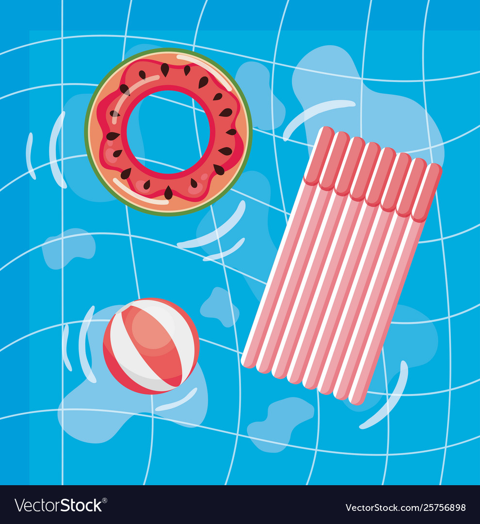 Summer design with pool and float