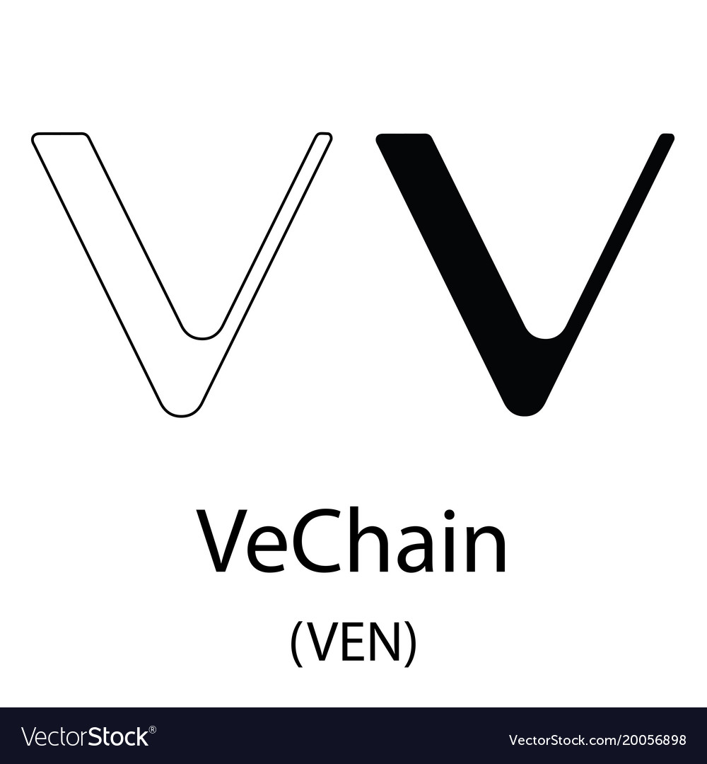 Vechain black silhouette Royalty Free Vector Image