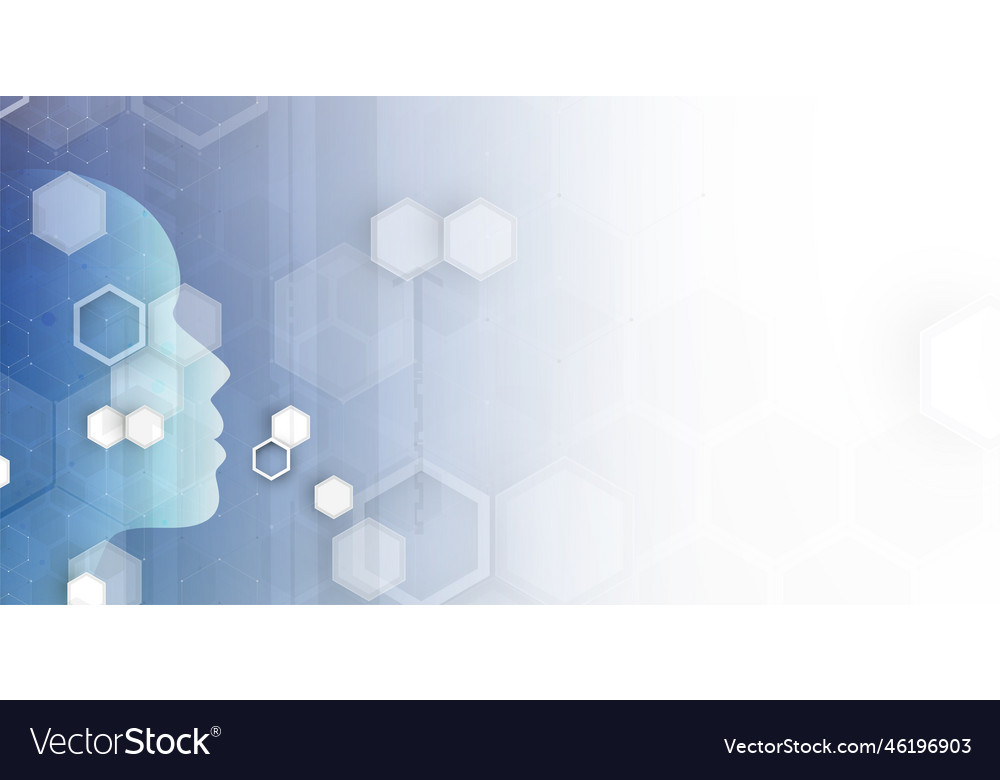 Artificial intelligence technology web background vector image Artificial intelligence technology web background