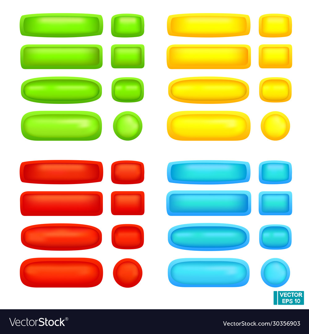 Bright color buttons set Vector Image Bright color buttons set