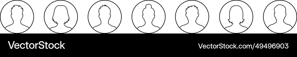 Business avatar profile black icon set collection Vector Image