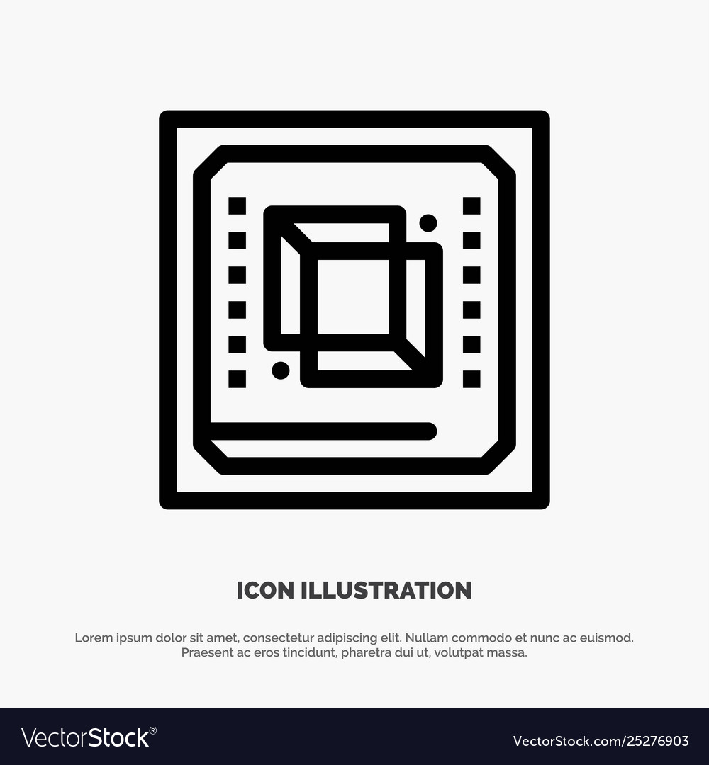Chip Computer cpu Hardware Prozessor-Line-Icon vector image Chip Computer cpu Hardware Prozessor-Line-Icon