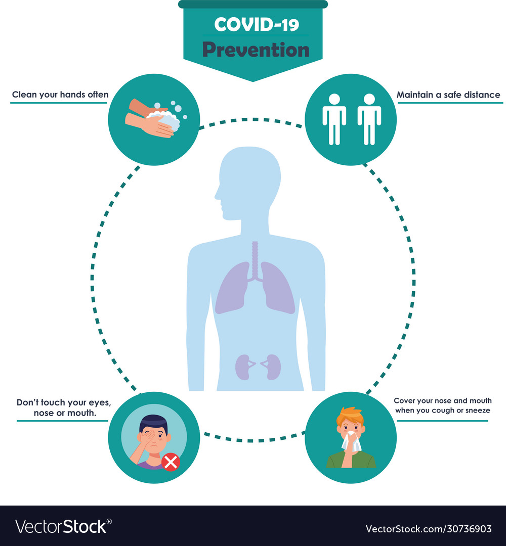 Covid19 infographics with prevention methods Vector Image