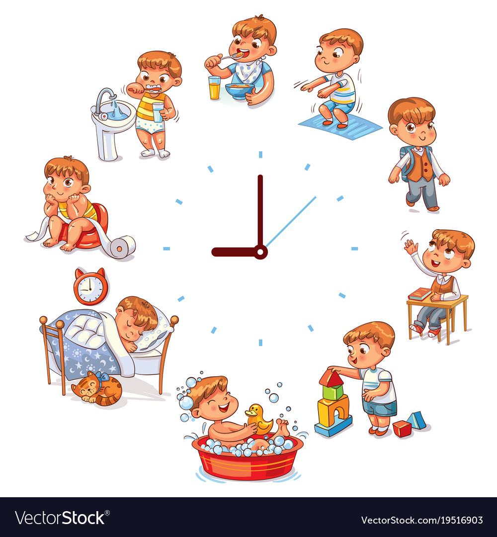 Daily routine Royalty Free Vector Image - VectorStock