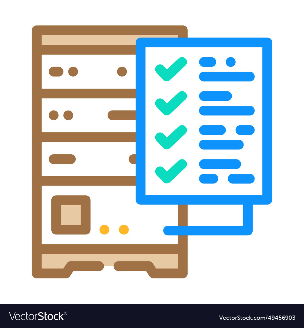 Data validation database color icon vector image Data validation database color icon