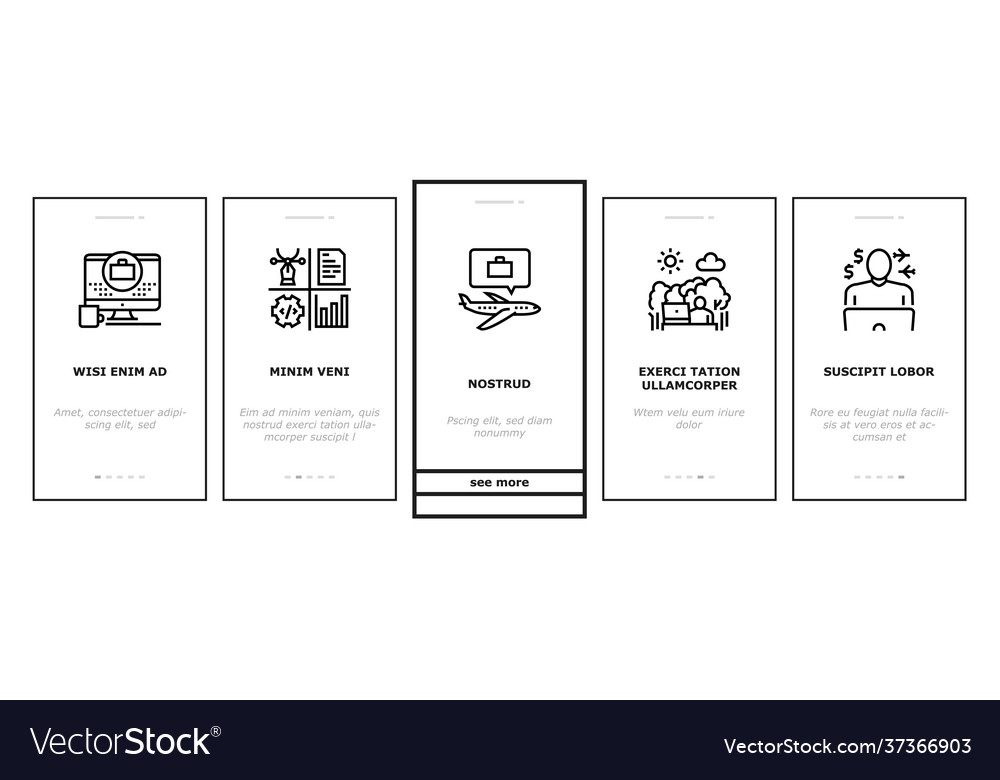 Digital nomad worker onboarding icons set vector image Digital nomad worker onboarding icons set