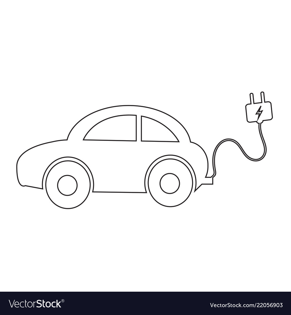 Elektroauto Icon Design vector image Elektroauto Icon Design
