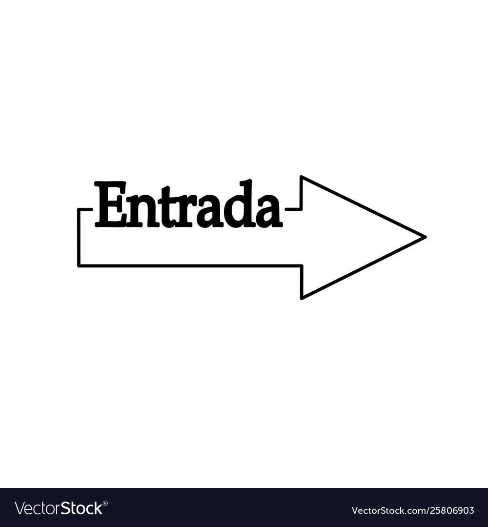 Entry in spanish icon arrow pointer line vector image Entry in spanish icon arrow pointer line