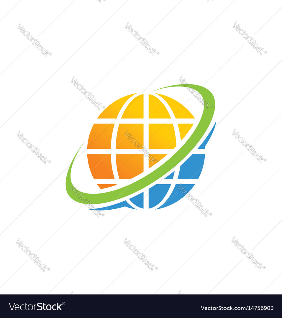 Globe Planet Technology Logo Royalty Free Vector Image