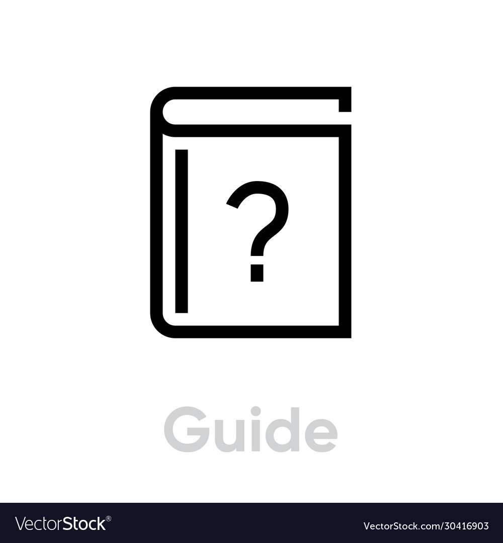 Guide book read icon editable line vector image Guide book read icon editable line
