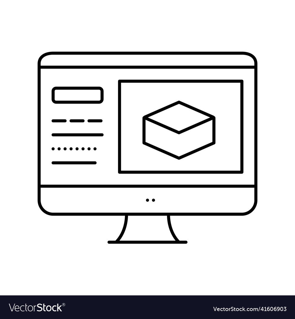 Information of soil on computer screen line icon Vector Image Information of soil on computer screen line icon