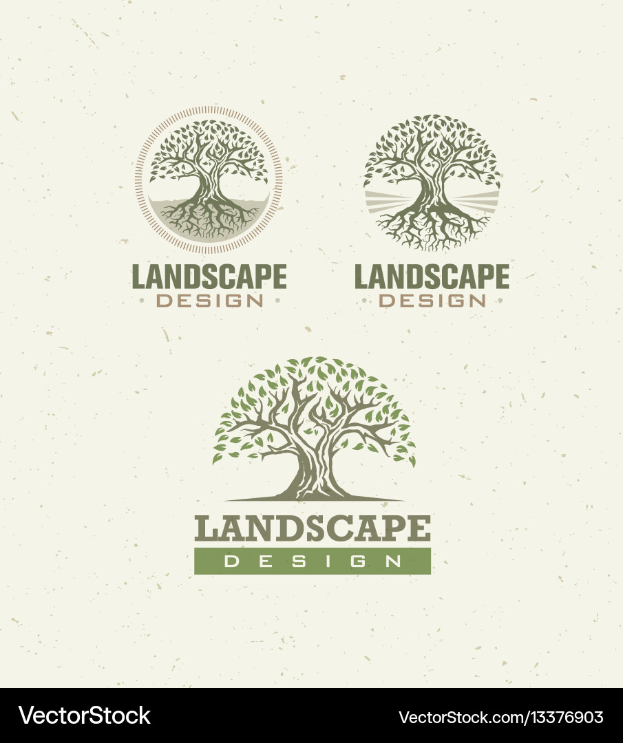 Landscape design creative concept tree Royalty Free Vector