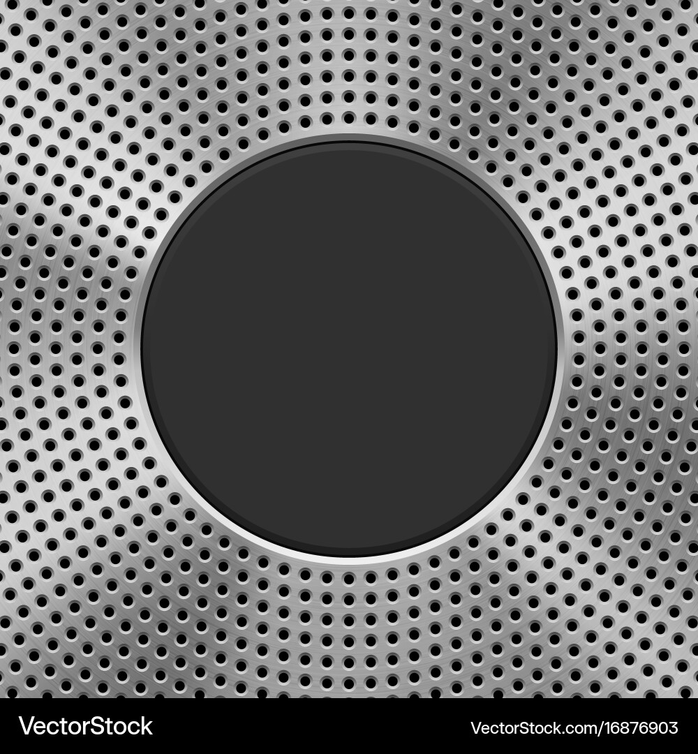 Metal background with perforated pattern Vector Image