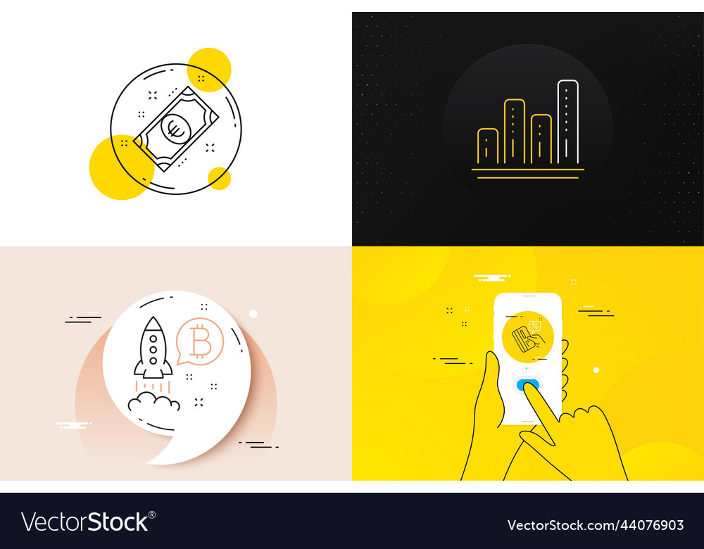 Minimal set of credit card bitcoin project vector image Minimal set of credit card bitcoin project