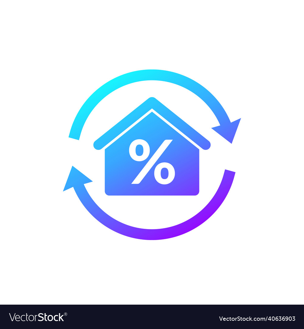 Mortgage-Refinance-Symbol auf weiß