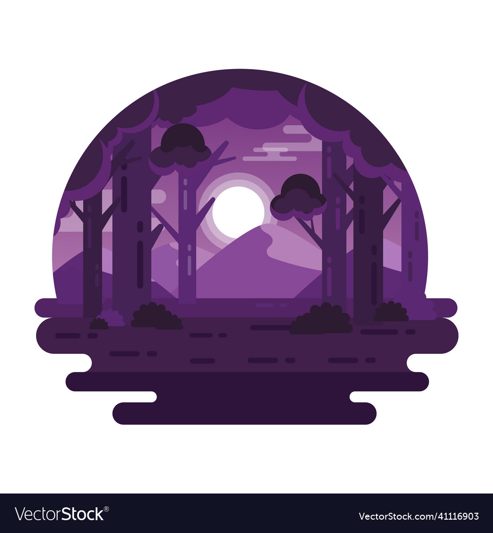 Night forest Royalty Free Vector Image - VectorStock