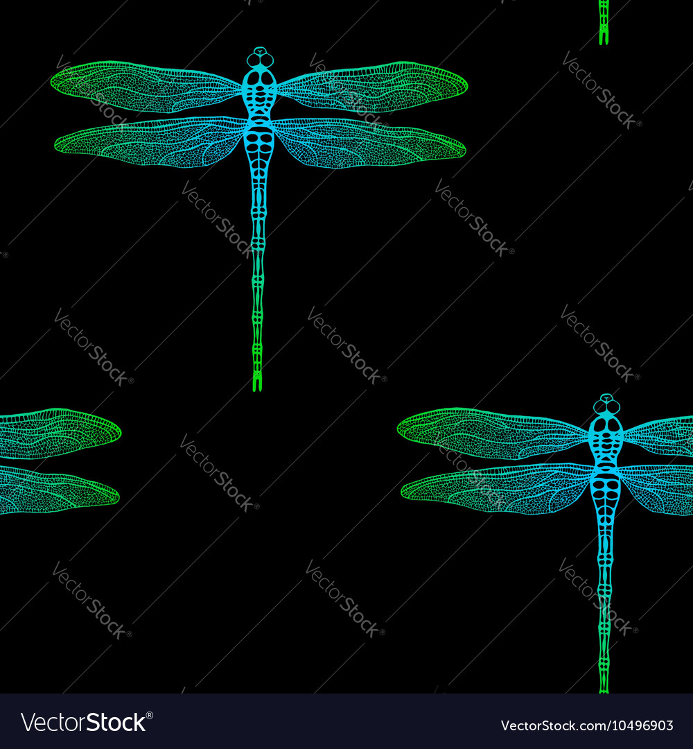 Seamless pattern from gradient dragonfly