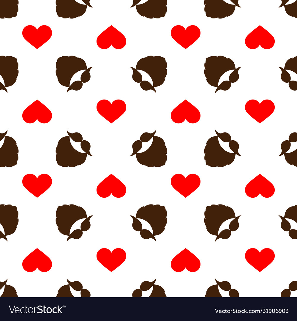 Seamless pattern with a mustache beard