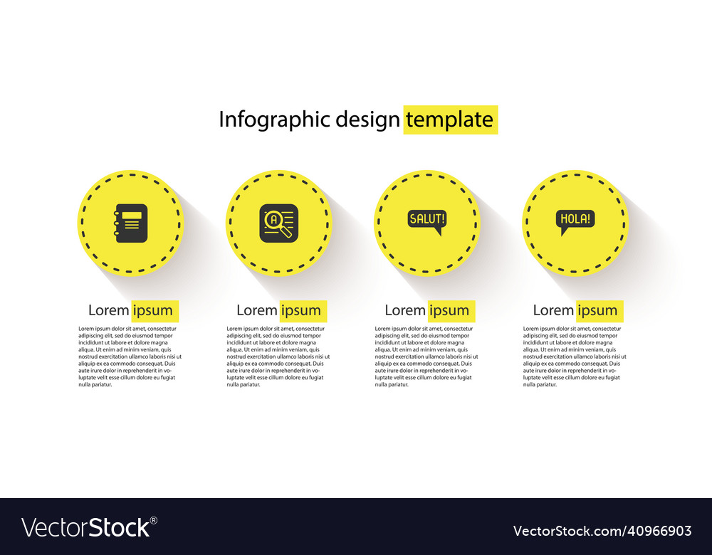 Set notebook translator salut in different vector image Set notebook translator salut in different