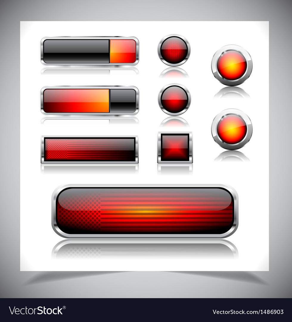 Set of color plastic buttons for web