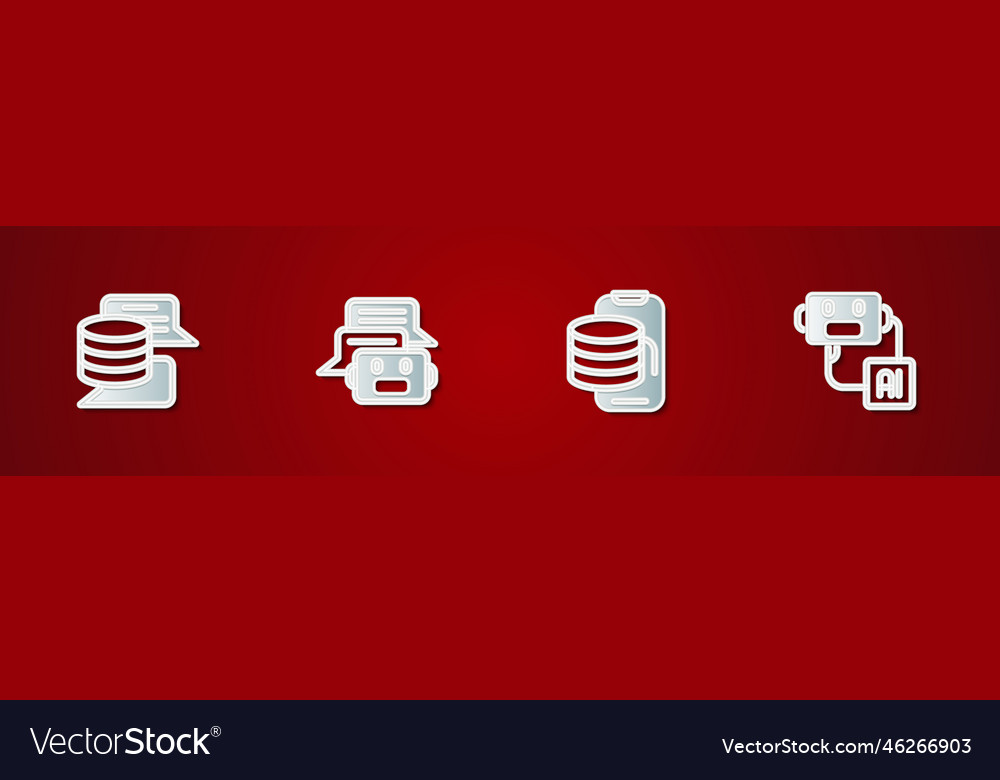 Set server data chat bot cloud technology vector image Set server data chat bot cloud technology