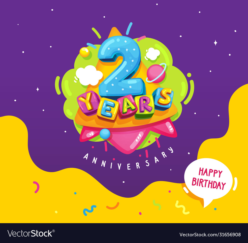 2 Years Royalty Free Vector Image - Vectorstock