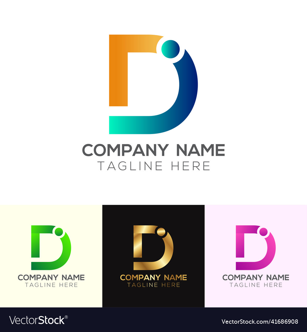 Abstrakter Gradient di Buchstabe Logo Design vector image Abstrakter Gradient di Buchstabe Logo Design