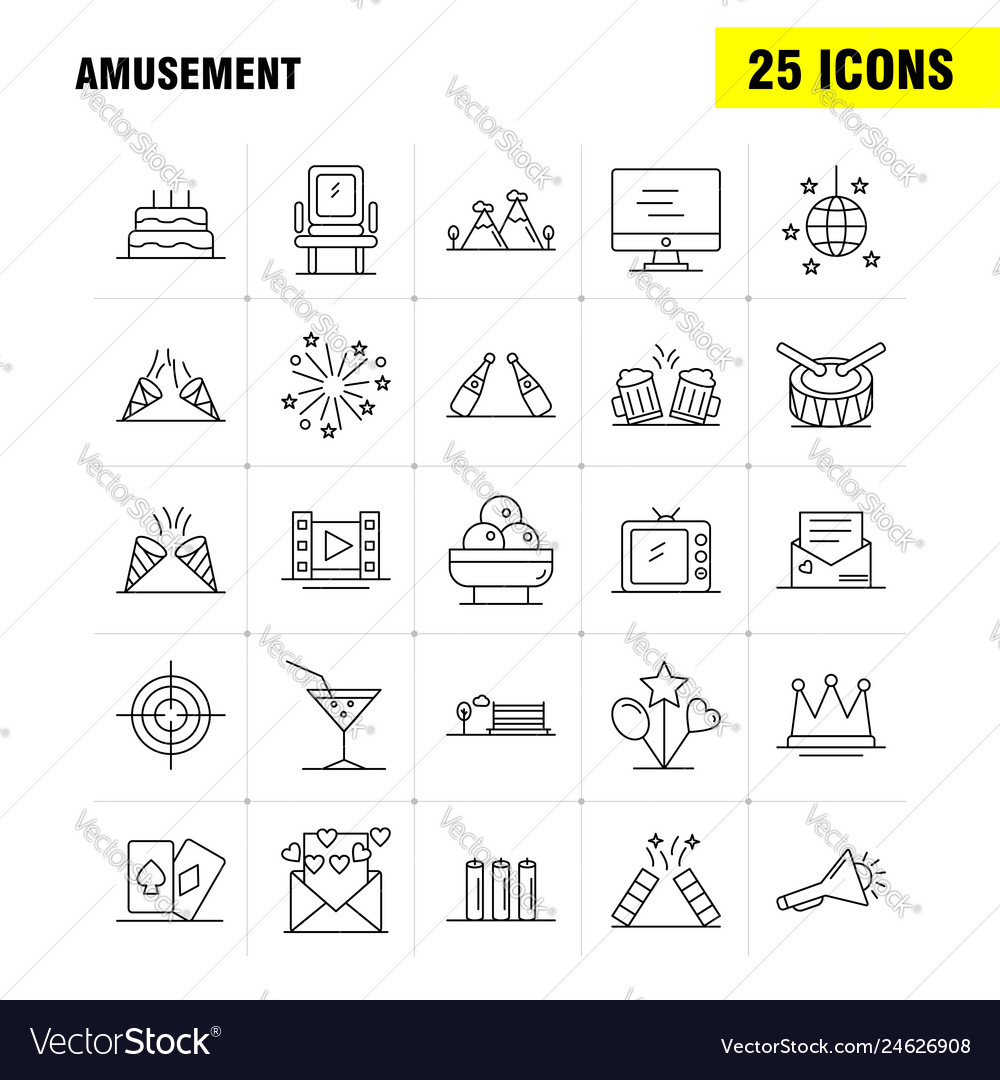 Amusement line icon for web print and mobile uxui