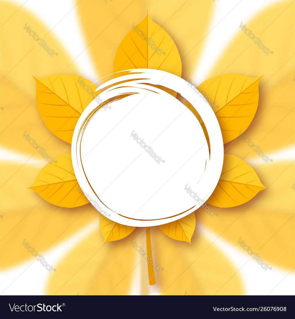 Autumn template with leaf in flat style