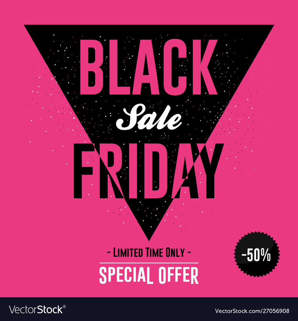 Black friday sale banner with discount design Vector Image