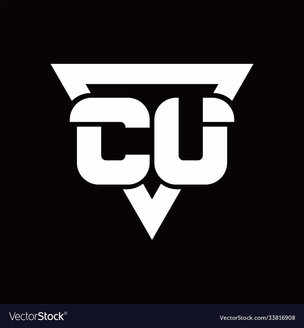 Cu logo monogram with triangle shape rounded