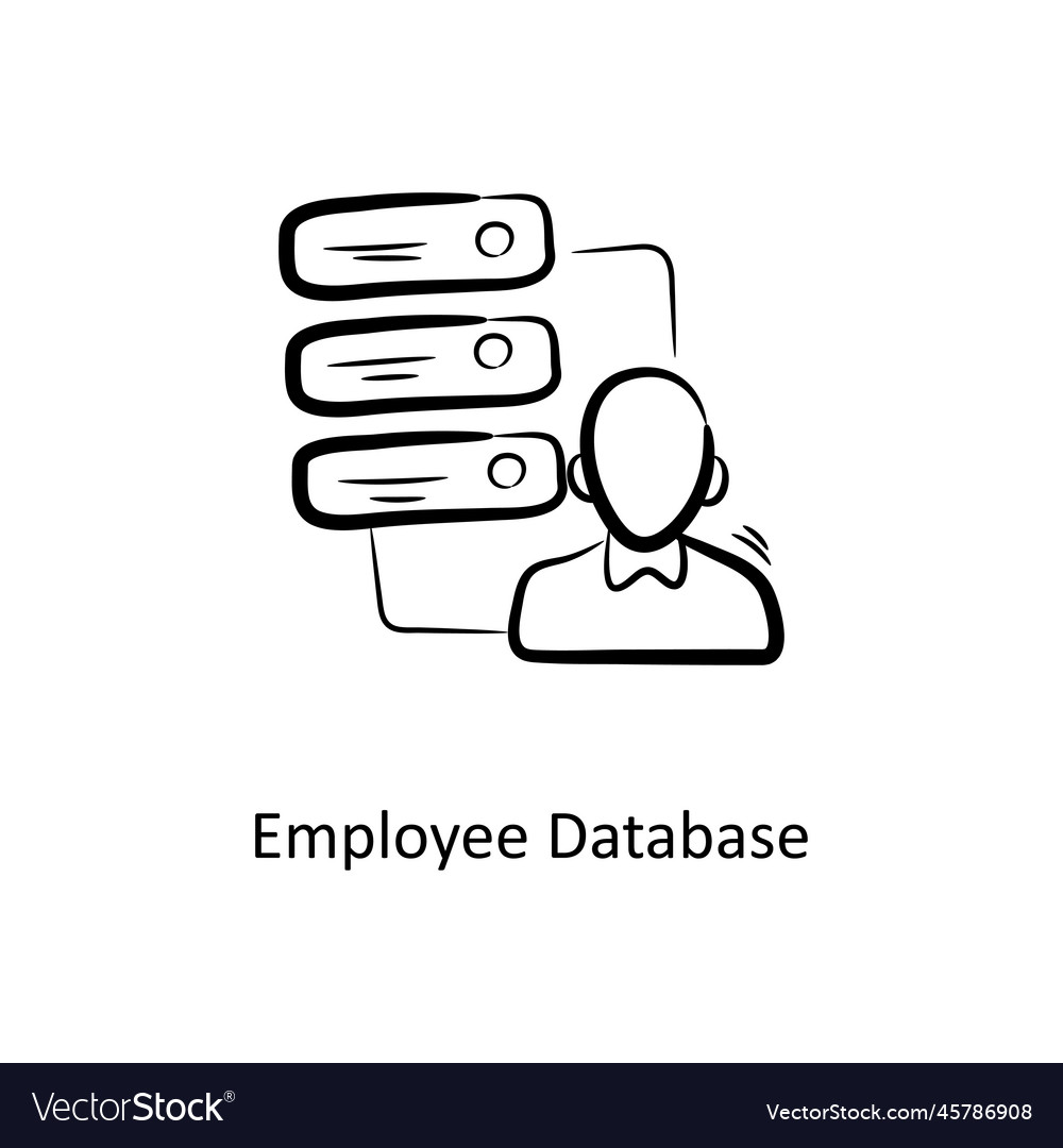Employee database outline icon design