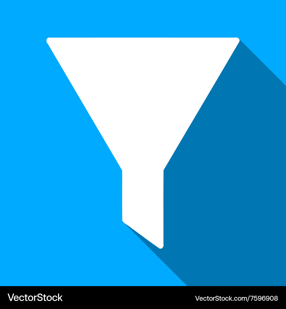 Filter Flat Long Shadow Square Icon Royalty Free Vector