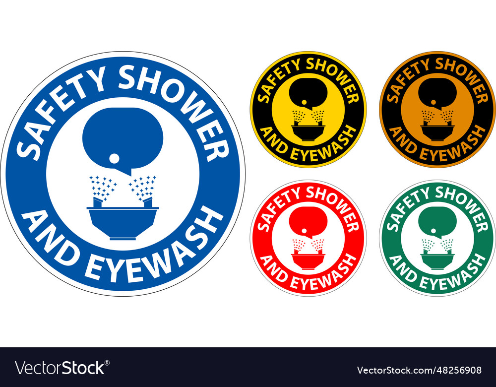 Floor sign safety shower and eyewash