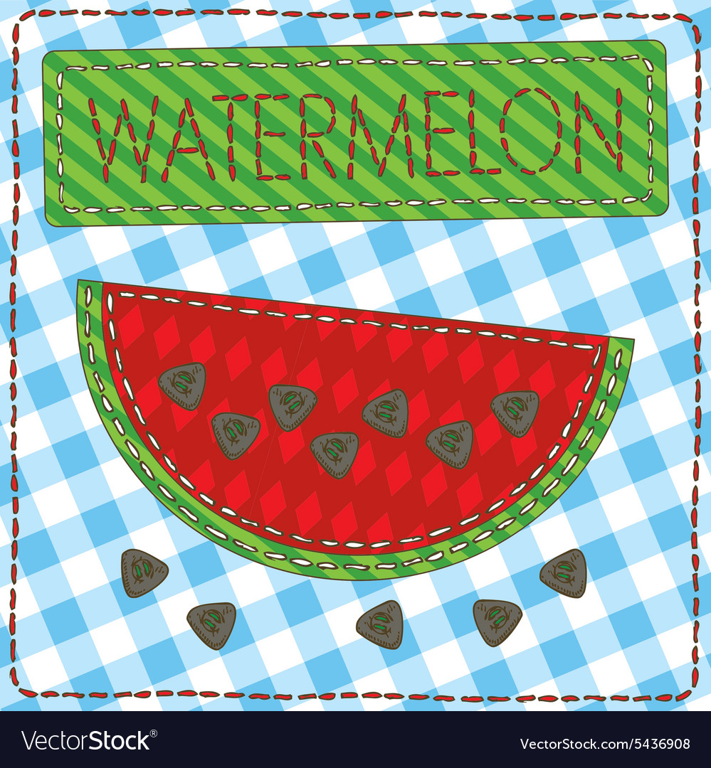 Funny patchwork with watermelon and buttons