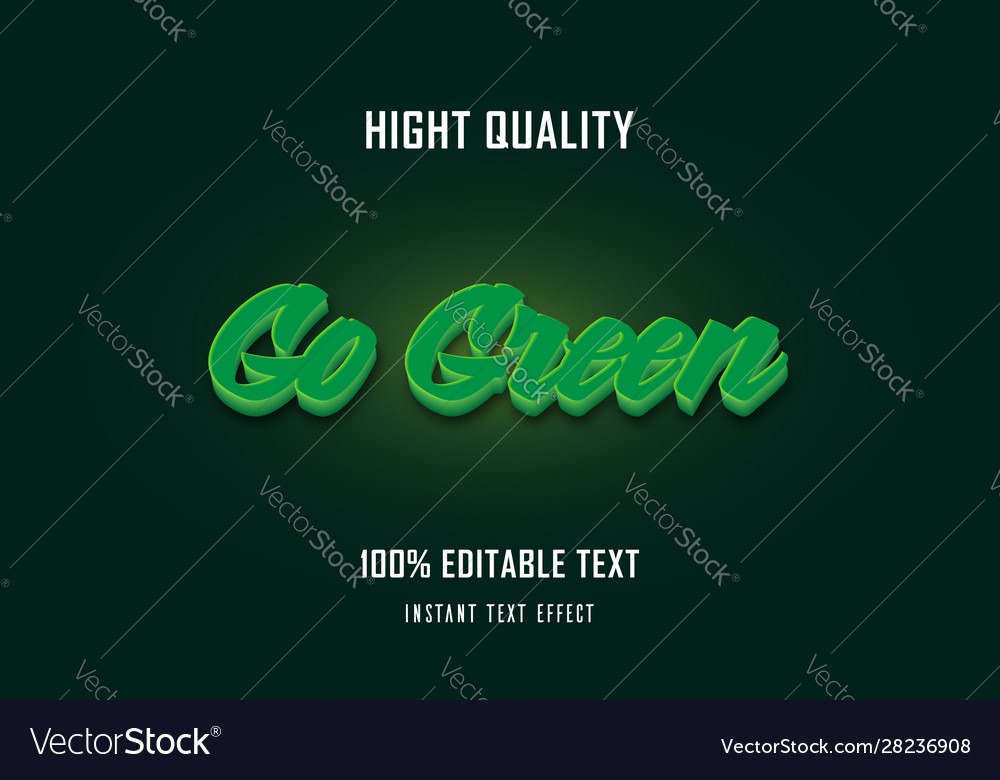 Go green 3d text effect editable