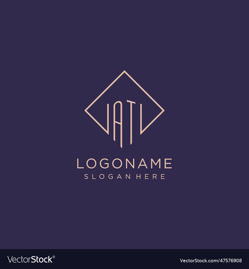 Initials at logo monogram with rectangle style
