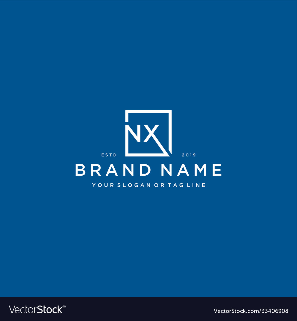 Letter nx with a square design