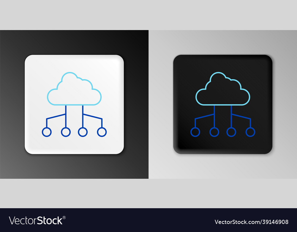 Line network cloud connection icon isolated vector image Line network cloud connection icon isolated
