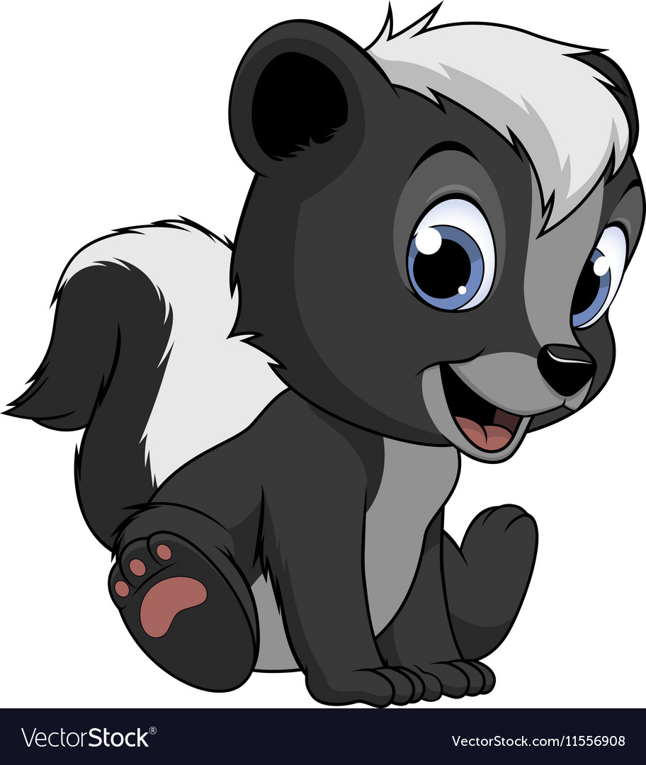 Little funny skunk Royalty Free Vector Image - VectorStock