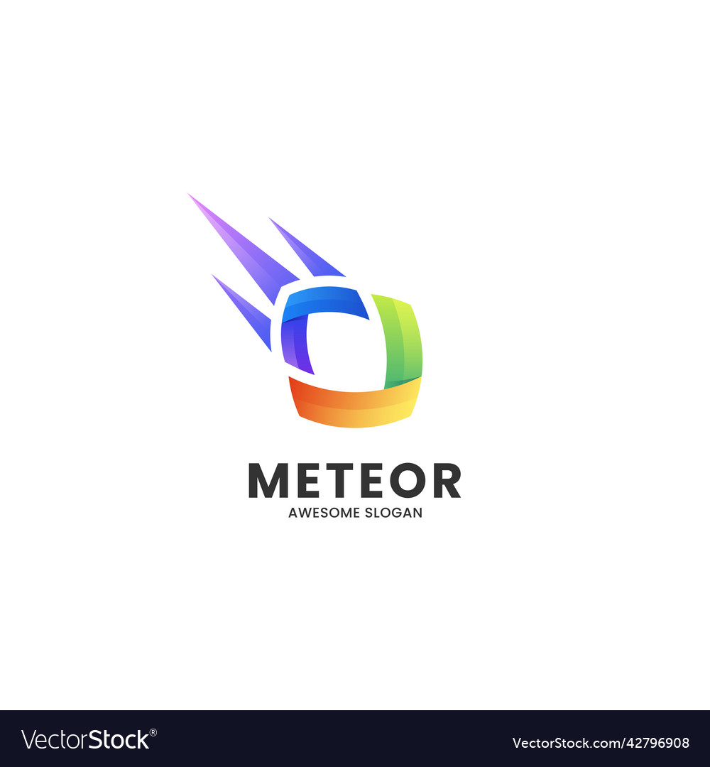 Logo meteor gradient colorful style vector image Logo meteor gradient colorful style