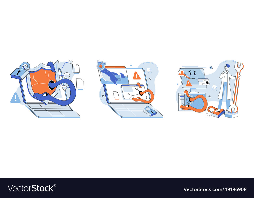 Malware spyware virus bugs in software ccreate vector image Malware spyware virus bugs in software ccreate