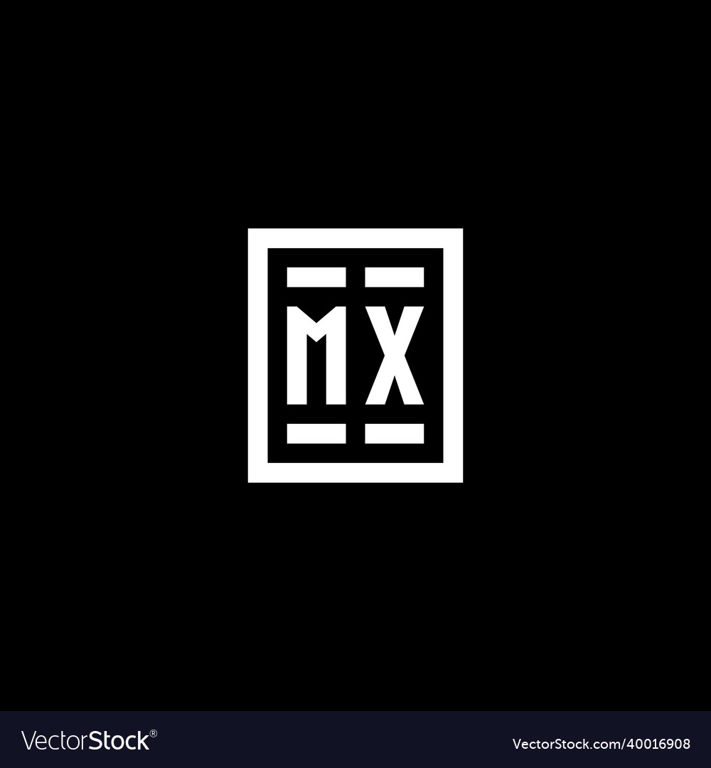 Mx initial logo with square rectangular shape Vector Image Mx initial logo with square rectangular shape