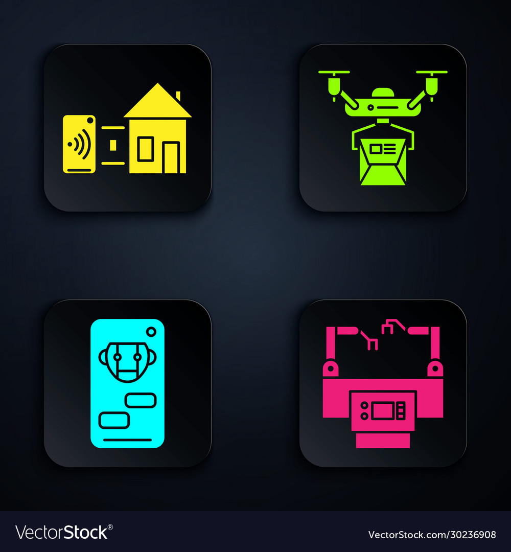 Set assembly line smart home bot and drone