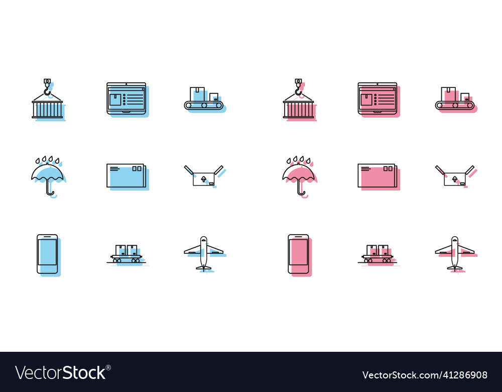 Set line mobile phone with app delivery tracking Vector Image Set line mobile phone with app delivery tracking