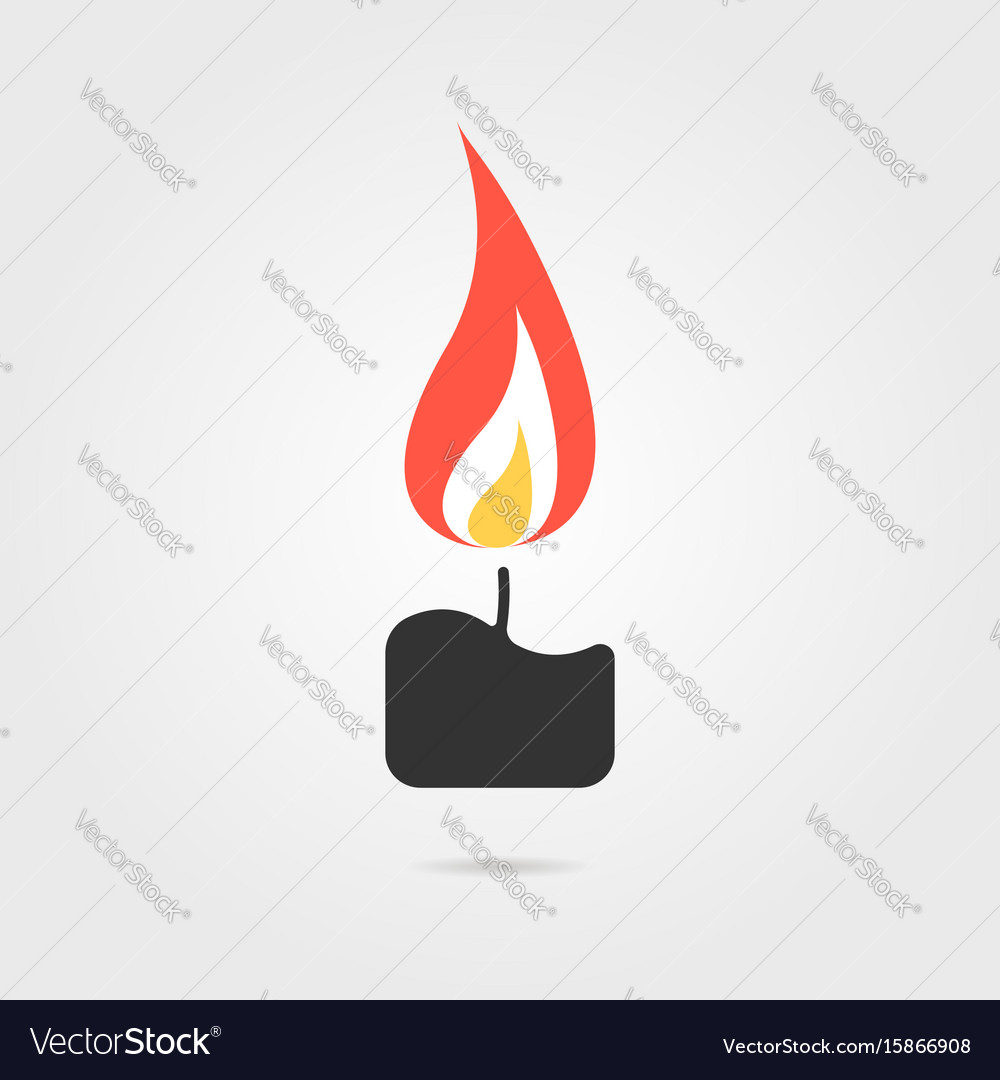 Simple candle icon with shadow