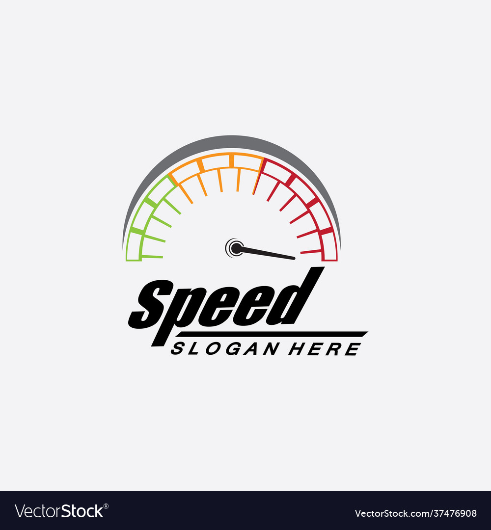 Speed logo design silhouette speedometer symbol Vector Image