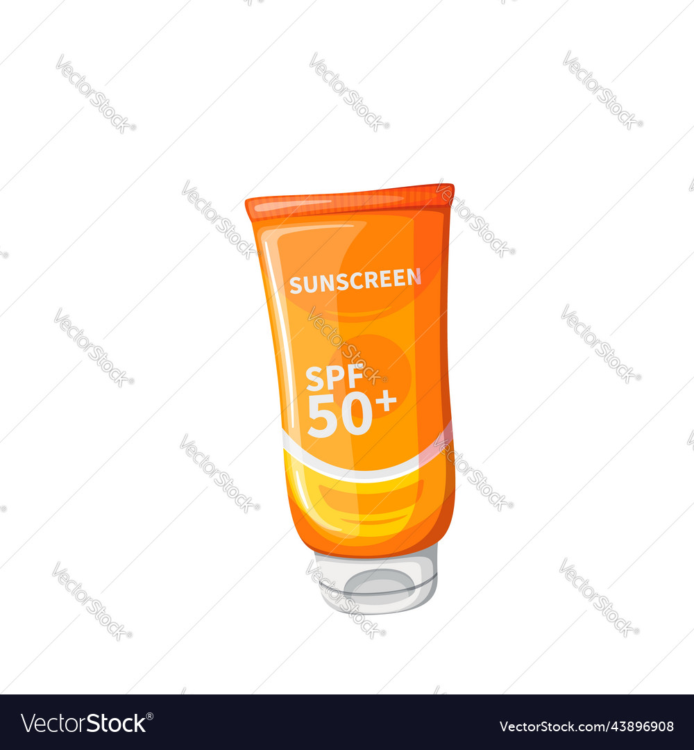 Sunscreen tube isolated sunblock cream or lotion Vector Image